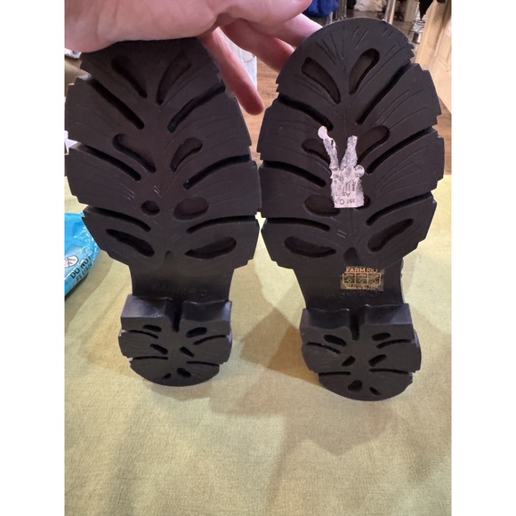 Farm Rio Black Boho Mid Boot Embroidered Rose Stitched Women Size 6 - Picture 7 of 11